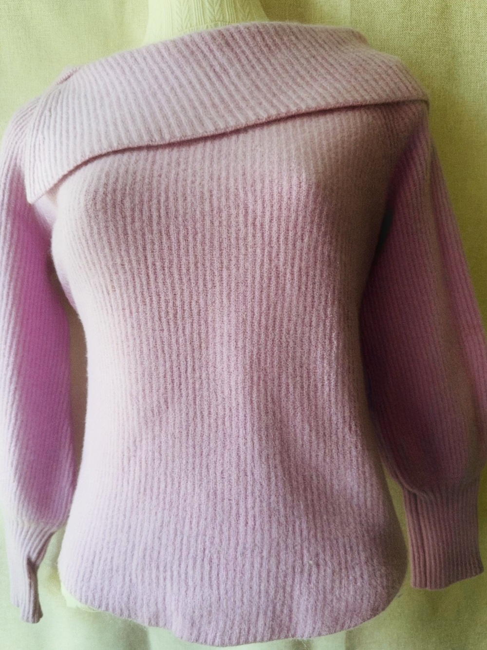 💜✨ Soft Surroundings Purple Lilac 100% Cashmere Rib Knit Sweater